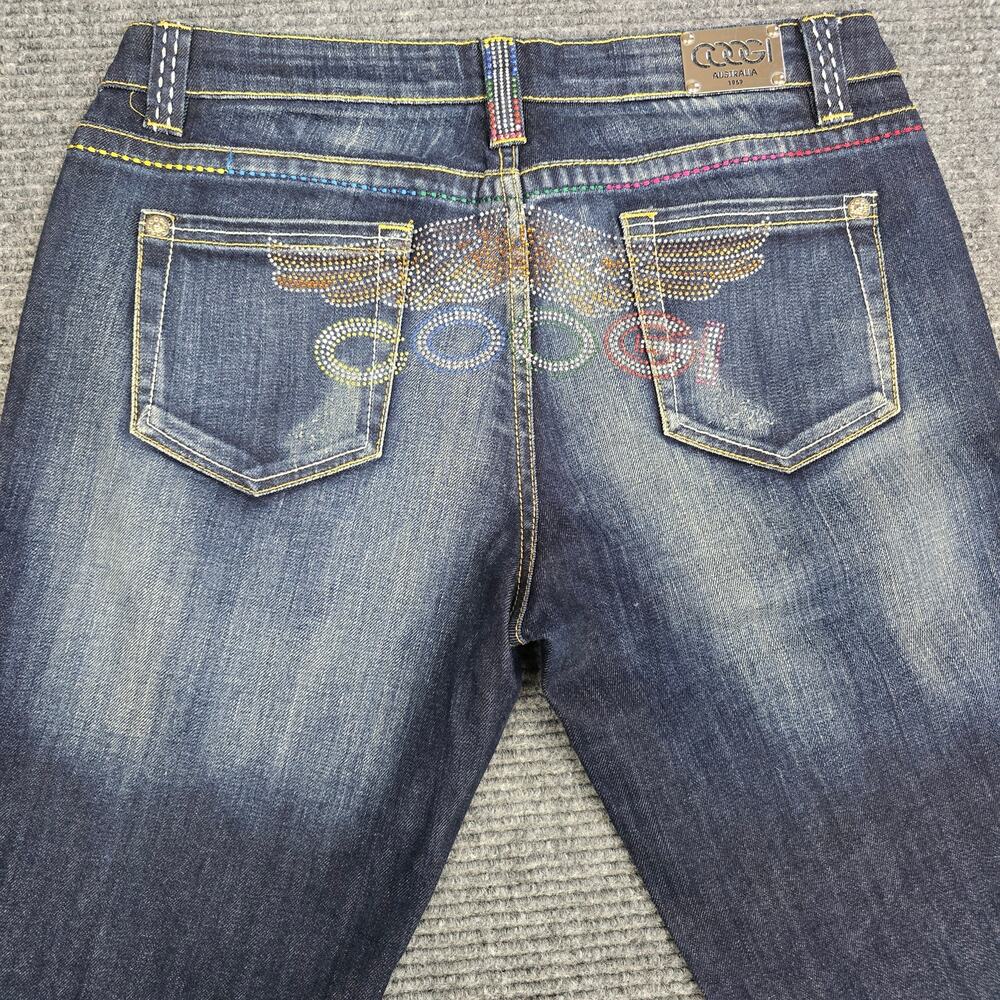 COOGI Australia 1969 Jeans Womens 13/14 34x33 Dark Wash Rhinestone Bootcut